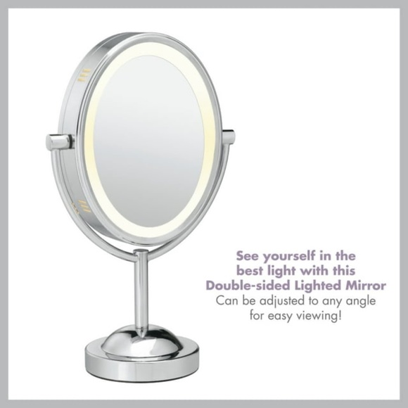 Conair Reflections Double-Sided Lighted Vanity Makeup Mirror, 1x/7x - Picture 2 of 5